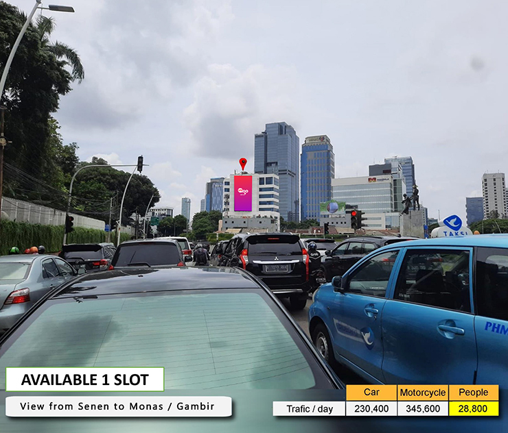 Jl. Wahid Hasyim, Bundaran Tugu Tani, arah Senen menuju Gambir